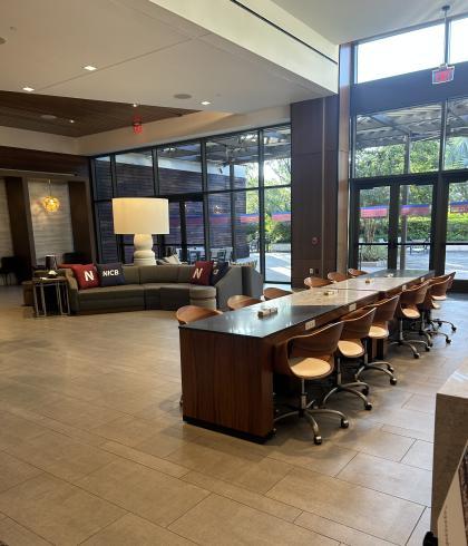 A seating area in a hotel